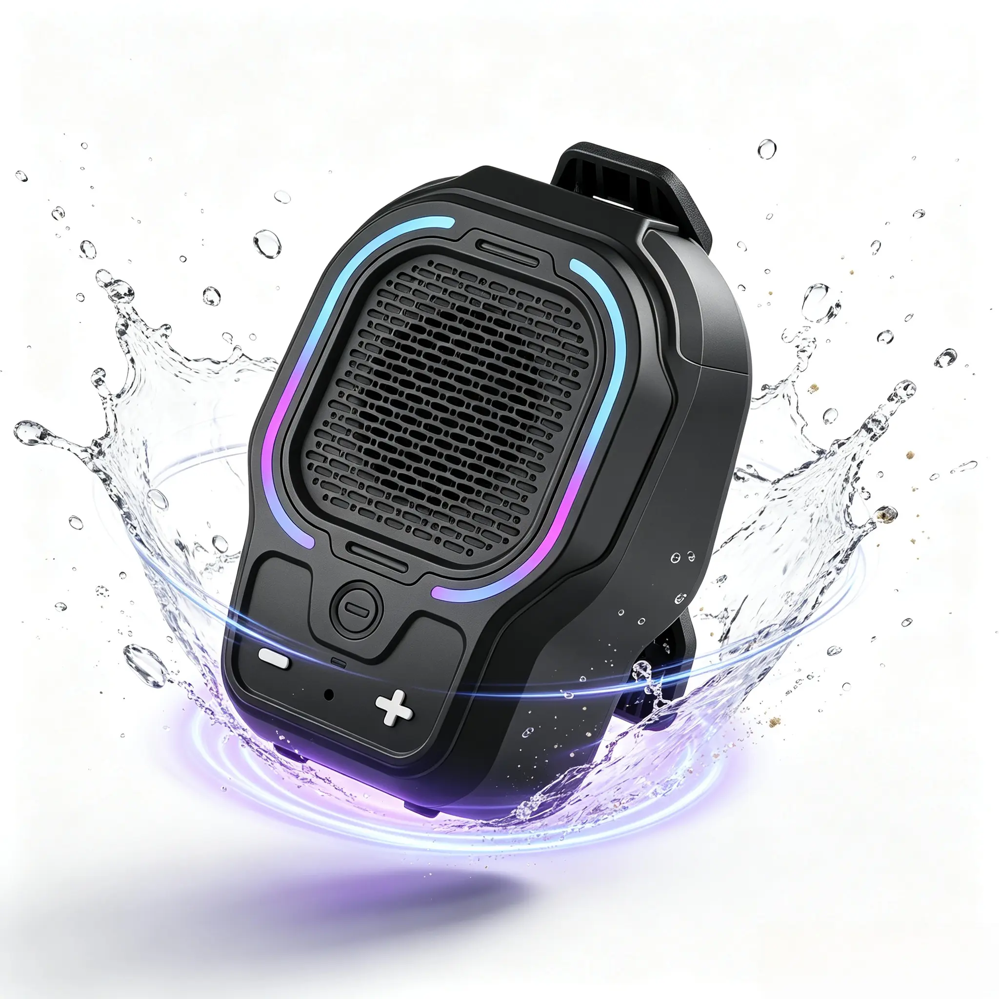 Wearable Bluetooth Speaker Magnetic Clip-On Portable Wireless Speaker with HiFi Sound, ENC Mic, 3 Light Modes, Hands-Free Mini Speaker for Outdoor Work, Cycling & Hiking