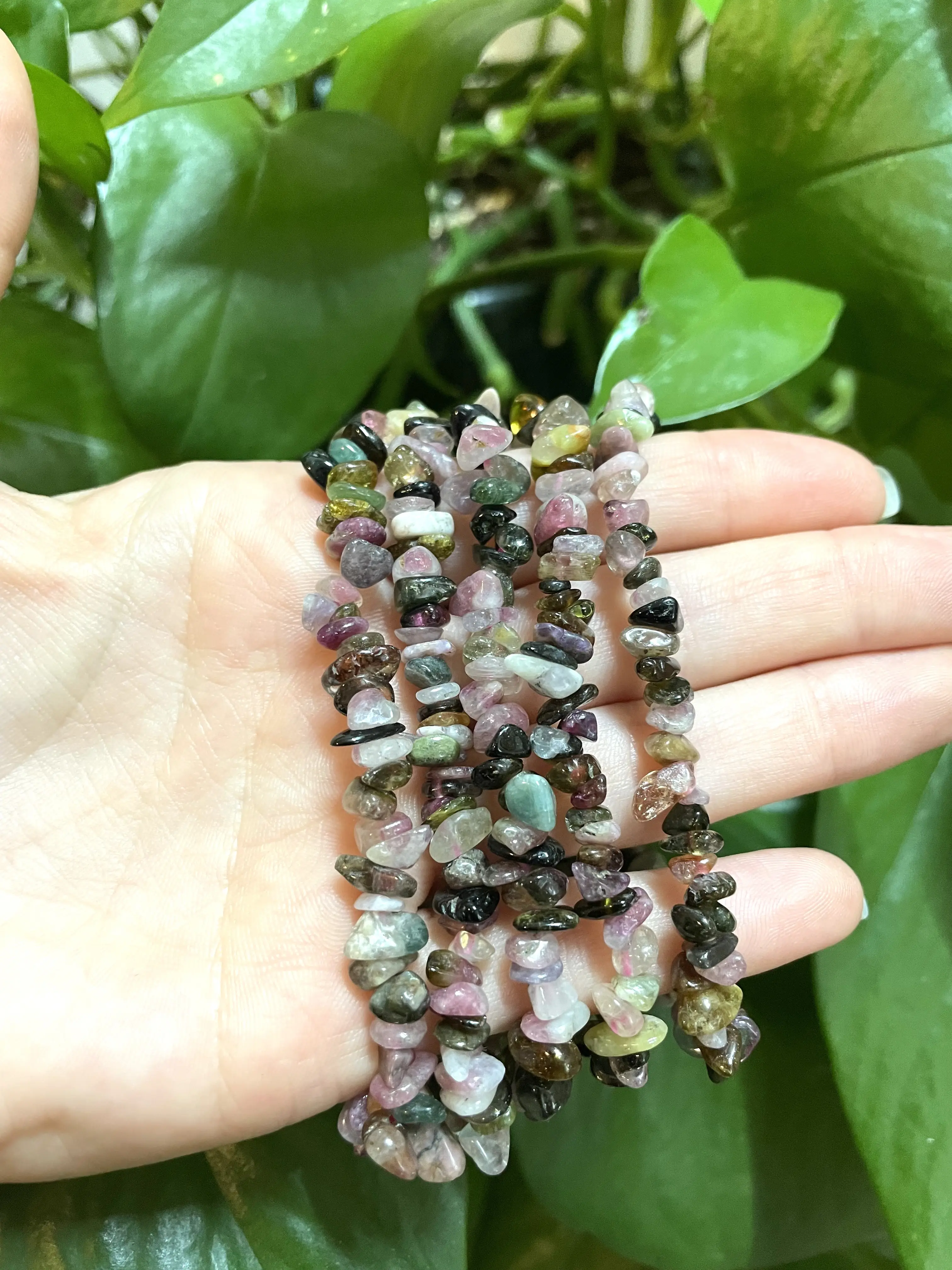 Watermelon Tourmaline Chip Bracelet