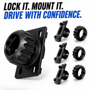 4PCS 17mm Ball Mount Tightening Nut with 4 Button Lock, Replacement Socket for CarPlay Screen, GPS, Phone & Backup Camera Monitor