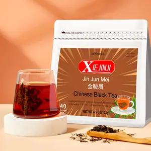 Chinese Black Tea - Jinjunmei - Golden Monkey Tea - Premium Bud Tea, 40 Tea Bags (3.2g Each), Eco-Conscious Tea Bags, High Mountain Nature Fruit And Honey Fragrance