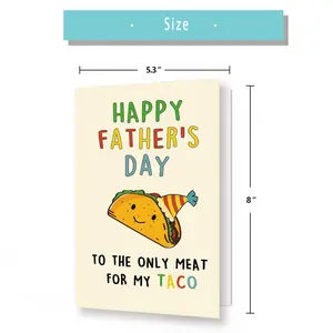Lovely Taco Father's Day Card for Dad, Funny Fathers Day Gift for Husband from Wife, Romantic Fathers Day Card, Happy Father's Day Decorations