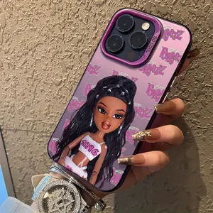 Fashion Girl Bratz Pattern Phone Case for iPhone 16 15 14 13 12 11 Pro Max X XR XS Max 8 7 Plus, Anti-Drop Protective Matte Back Cover Protector, Accessories