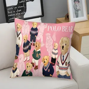 Trendy Teddy Bear Pattern Pillow, 1 Piece Including Pillow Core, Seasonal Decorative Item, Suitable For Sofas, Bedrooms, Cars, Soft And Durable, Daily Holiday Birthday Gifts For Children And Adults