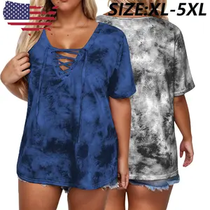 New Plus Size Women's V-neck Top, Fashionable, Comfortable, Casual Short T-shirt