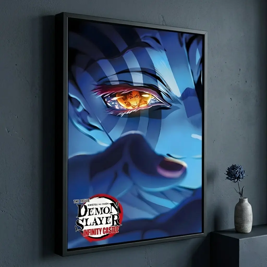 Demon Slayer Akaza Infinity Castle Movie Manga Canvas Wall Art Painting, Premium Eco-Friendly Anime Poster, Home Decor, Aluminium-Framed/Frameless/Wrapped Canvas Options, Birthday Gift for Anime Fans, Room Decor