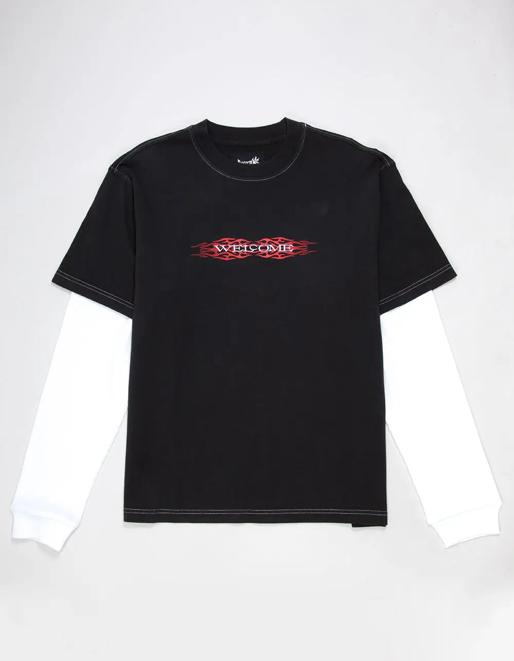 WELCOME SKATEBOARDS Brevity Mens Long Sleeve 2fer Tee