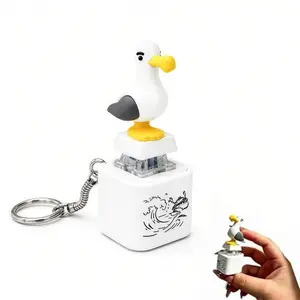 3/2/1 PCS Seagull Mine Button Keychain -Quacking Sound Clicker  Portable Desk Gadget Real Sound & LED Light, Funny Interactive Desk Stress Relief Toy Gifts for Friends & Family summerwins