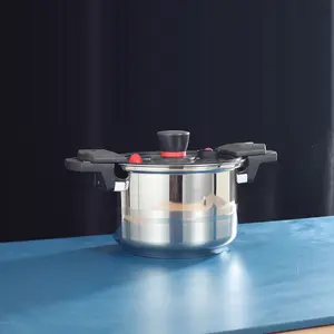 Stainless Steel Multi-Function Pressure Cooker with Dual Handles, Soup Pot, Stew Pot, Suitable for Induction Cooktops and Gas Stoves