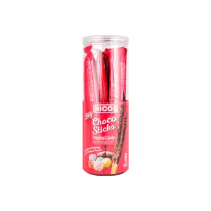 NICOS Korean Popping Candy Chocolate Stick 144g - Crunchy Biscuit Bar with Fun Popping Sensation, Not Too Sweet