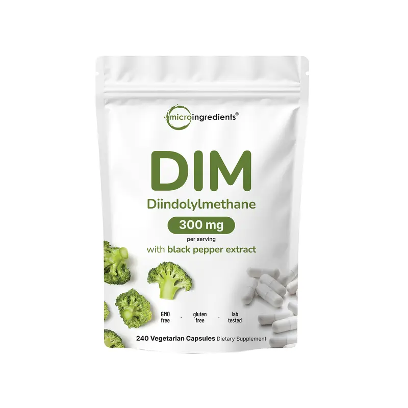 Micro Ingredients DIM Supplement with Black Pepper Extract, 240 capsules