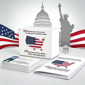 2026 US Citizenship Flash Cards: American Citizenship Naturalization Test Study Guide(Spanish & English) USCIS 128 Questions and Answers Flash Cards