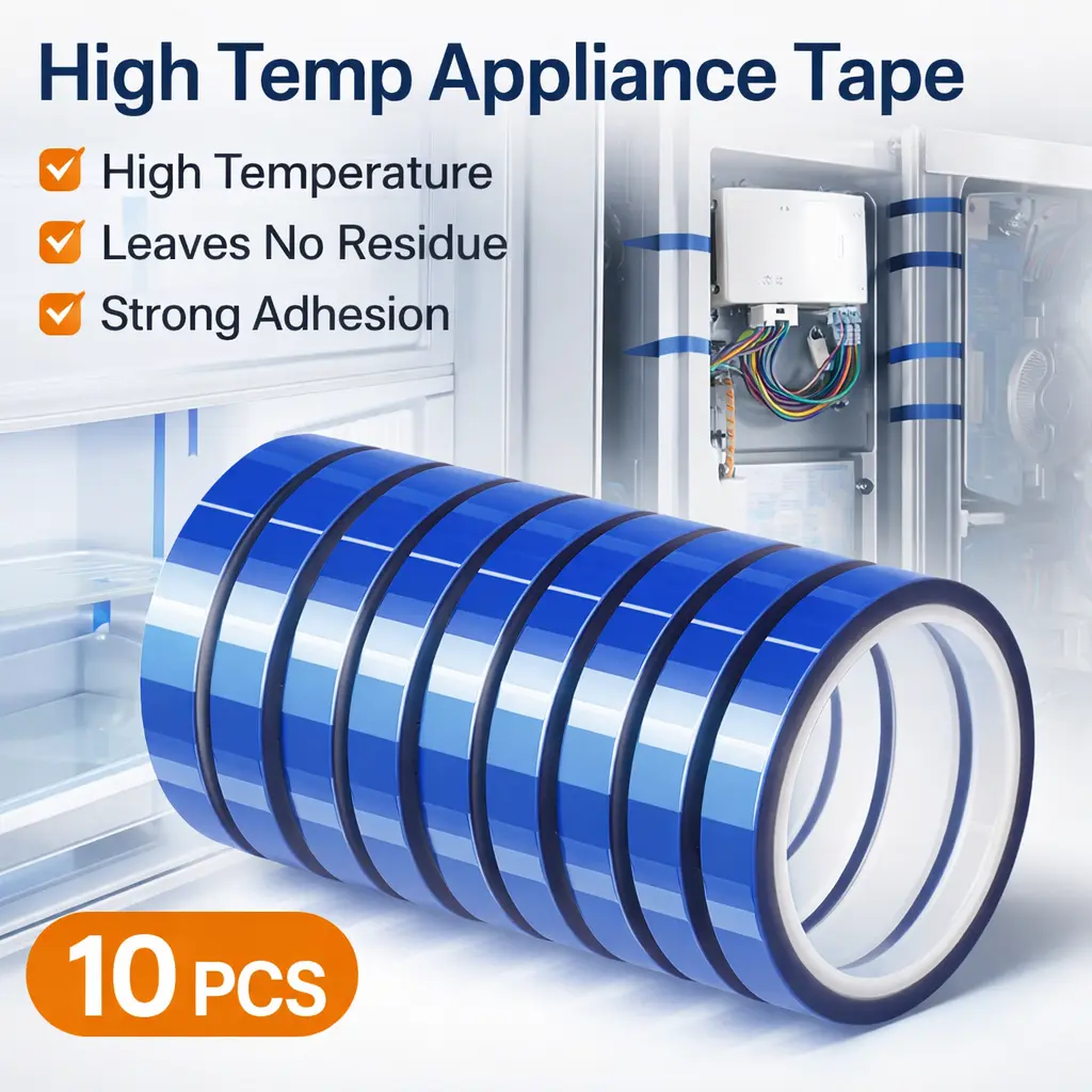 10 Rolls Heat Tape - 10mm x 30m (98ft Per Roll) Residue-Free Sublimation Heat-Resistant Transfer Tape, Specialty Kitchen Utensil Accessory for Coffee Mugs, 3D Printing Projects
