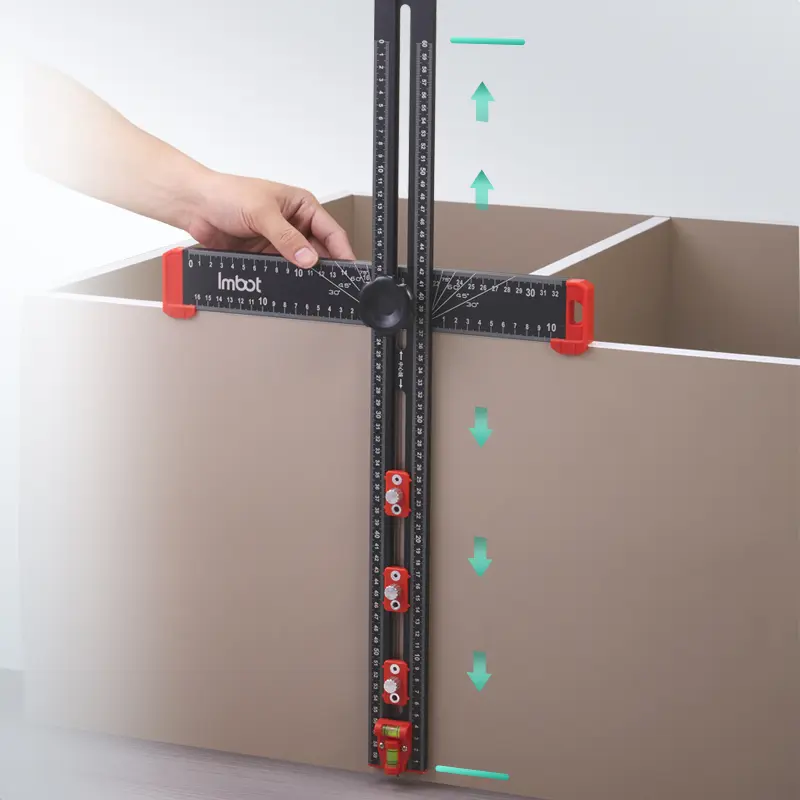 IMBOT Aluminum Alloyt-Shaped Ruler Straightedge, Angle ruler, Two-in-onepositioning ruler Full of functions, one handful is enough