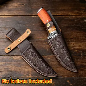1pc Knife Storage Bag, PU Leather Knife Sheath, Universal Portable Knife Case, Outdoor Camping Hiking Tool Protector, Tool Pouch