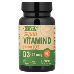 Deva Vegan Vitamin D3, 25 mcg (1,000 IU), 90 Tablets