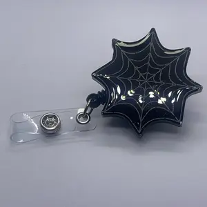 Black spider badge reel