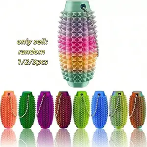 3D Printed Gradient Color Massage Roller Keychain, Sensory Tool with Textured Spikes, Stress Relief Gift, Unique Friend Present