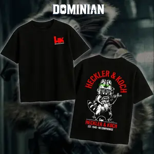 DOMINIAN Heckler & Koch Lil Feral Graphic T-Shirt/Hoodie, Military Style Streetwear, Tactical Inspired Menswear, Made in USA