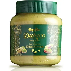 Pistachio with Crispy Kataifi Spread – 10.5oz Glass Jar - Beyoglu Dubaco Dubai Pistachio Cream – Rich Pistachio & Kadayif Filling for Desserts, Cakes, and Homemade Dubai Chocolate