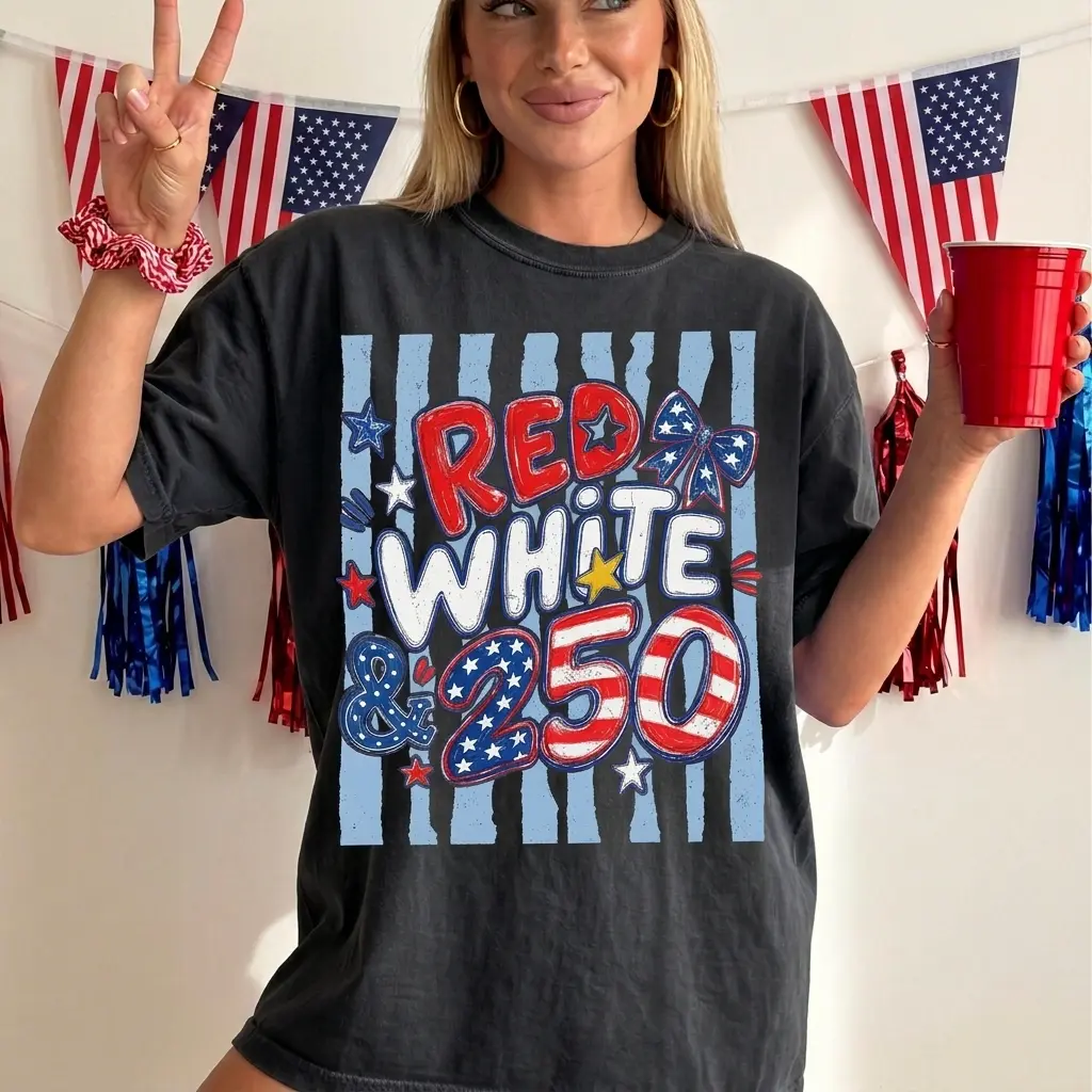 Men's-Women's 250th Anniversary Patriotic Sports Tee, Breathable Lightweight Relaxed Fit, USA Flag Red-White-Blue Design, 4th of July Outfit, American Made Fashion Casual Shirt, Machine Wash Summer Festival Wear, Normal Type, Short Sleeve
