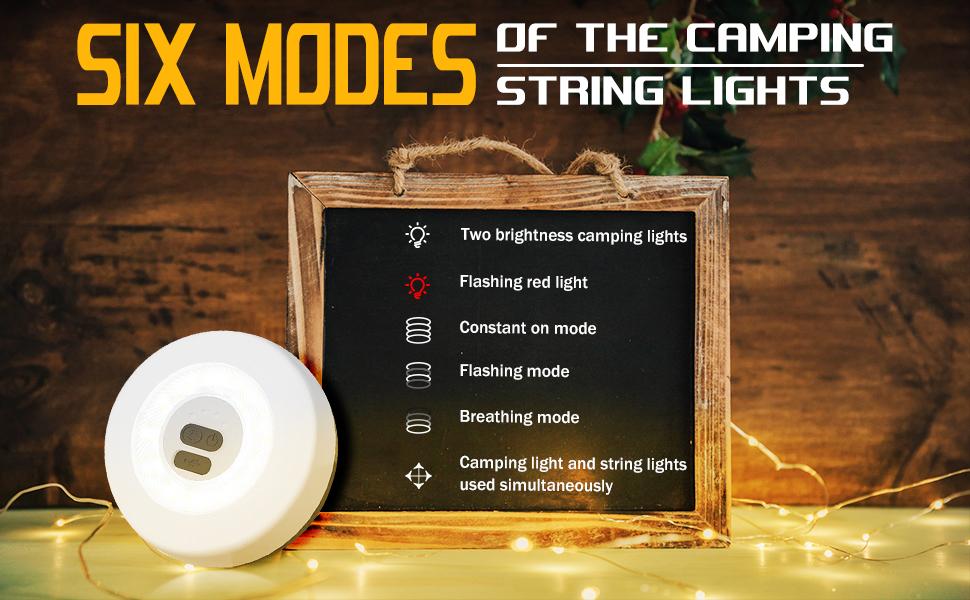 XTAUTO 1-Pack 32.8FT Rechargeable Waterproof LED Camping String Light Portable Hanging Lights for Outdoor Tent Awning Garden Party Festival Decor LED light Combo Waterproof Camping String Lights Outdoor Tent String Lights