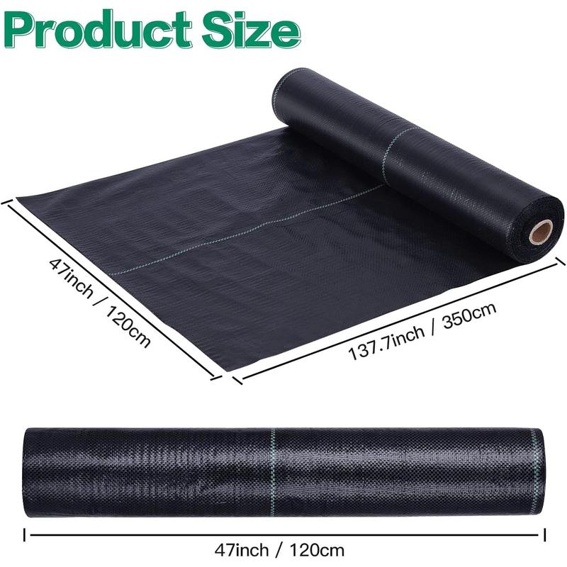 4ft x 115ft weed barrier landscape fabric premium heavy duty woven garden ground cover weed block control mat cloth for gardening planting farming landscaping flower bed driveway