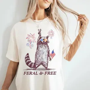 Feral And Free 4th Of July T Shirt, Funny Usa Shirt, Funny Raccoon Shirt, Raccoon 4th Of July T Shirt, Merica 4th Of July T Shirt, 4th Of July Outfits For Women, 4th Of July, 4th Of July Shirt, 4th Of July Shirt For Women, T Shirts For Men.