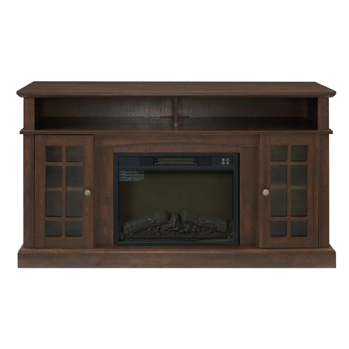Classic TV Media Stand Modern Entertainment Console for TVs Up to 65" with Open & Closed Storage Espresso 58.25"Wx15.75"Dx32"H Multifunctional Storage Space