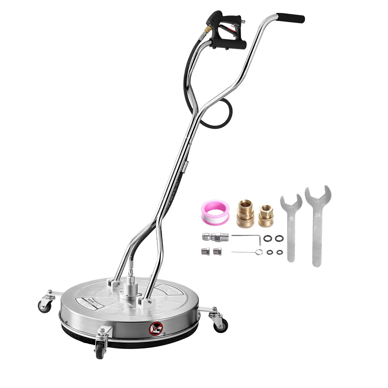【Summerfinds】VEVOR 24" Pressure Washer Surface Cleaner4 WheelsDual Handle4000 Max PSI Pressure Washer Accessories, Pressure Washer Quick Connect