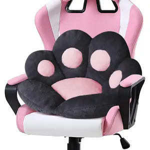 Paw Cushion Kawaii Chair Cushions 31.4 x 27.5 inch Cute Stuff Seat Pad Comfy Lazy Sofa Office Floor Pillow for Gaming Chairs Room Decor Black