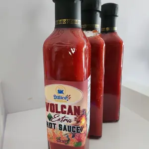 Bundle 3 bottles.Volcan Hot Sauce - Spicy Flavor for Meat, Snacks, and Dishes