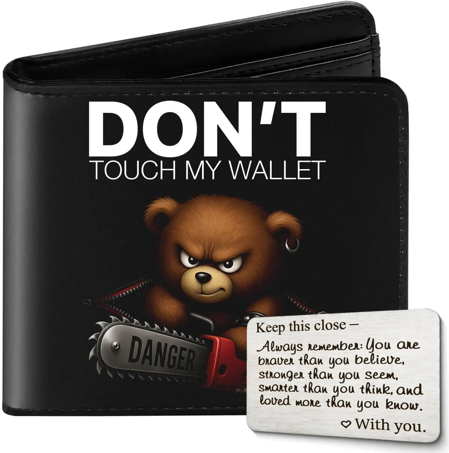 Kids Wallet for Boys with Card, Teen Boys Wallet for Kids Ages 4-5-6-7-8-9-10-11-12-13-14-15-16, Leather Wallet for Teen Boy, Dont Touch My Wallets - Teenage Teenager Youth Gifts Christmas BirthdayGift.