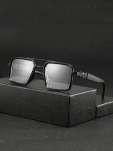 Men's Metal Square Frame Glasses, Casual Fashion Eyewear for Daily Commute & College Wear, Stylish Plain Design for Everyday Use, Casual Eyeglasses, Stylish Trendy Eyewear