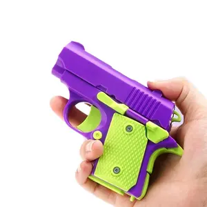 3D Printed Stress Relief Toy Gun, Mini 1911 Model Finger Toy, Reusable Bounce Back Action, Suitable for Adults & Kids