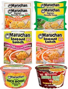 Maruchan Spicy Fiesta Variety Pack (8 Count) – Picante Chicken & Chili Ramen, Lime Chili Shrimp & Chili Piquin Shrimp Instant Lunch, Mexican Rice Bowl & Birria Beef Ramen Bowl – Spicy & Savory Bundle