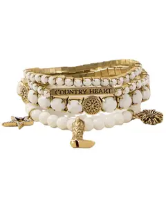 Lainey Wilson Women's Country Heart Bracelet Set 4 Pack - 37B00056