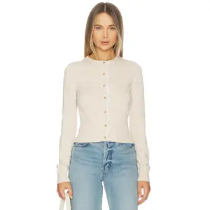 L'Academie Ashanta Cardigan in Beige W/ White Lace