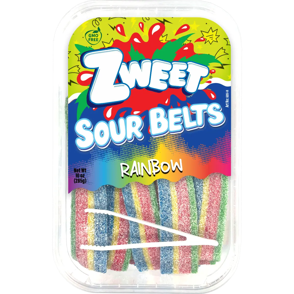 Sour Rainbow Belts Candy | Zweet | 10 oz