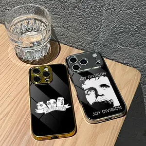 Joy Division Phone Case For iPhone 17 16 15 14 13 12 Pro Max Plus Electroplated Metal Bumper Case Slim Tempered Glass Back Advanced Materials Shockproof Anti-Scratch Luxury Case Fashion Durable Stylish