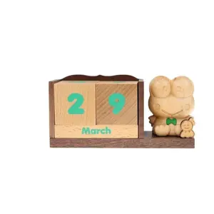 Keroppi Wood Block Perpetual Calendar