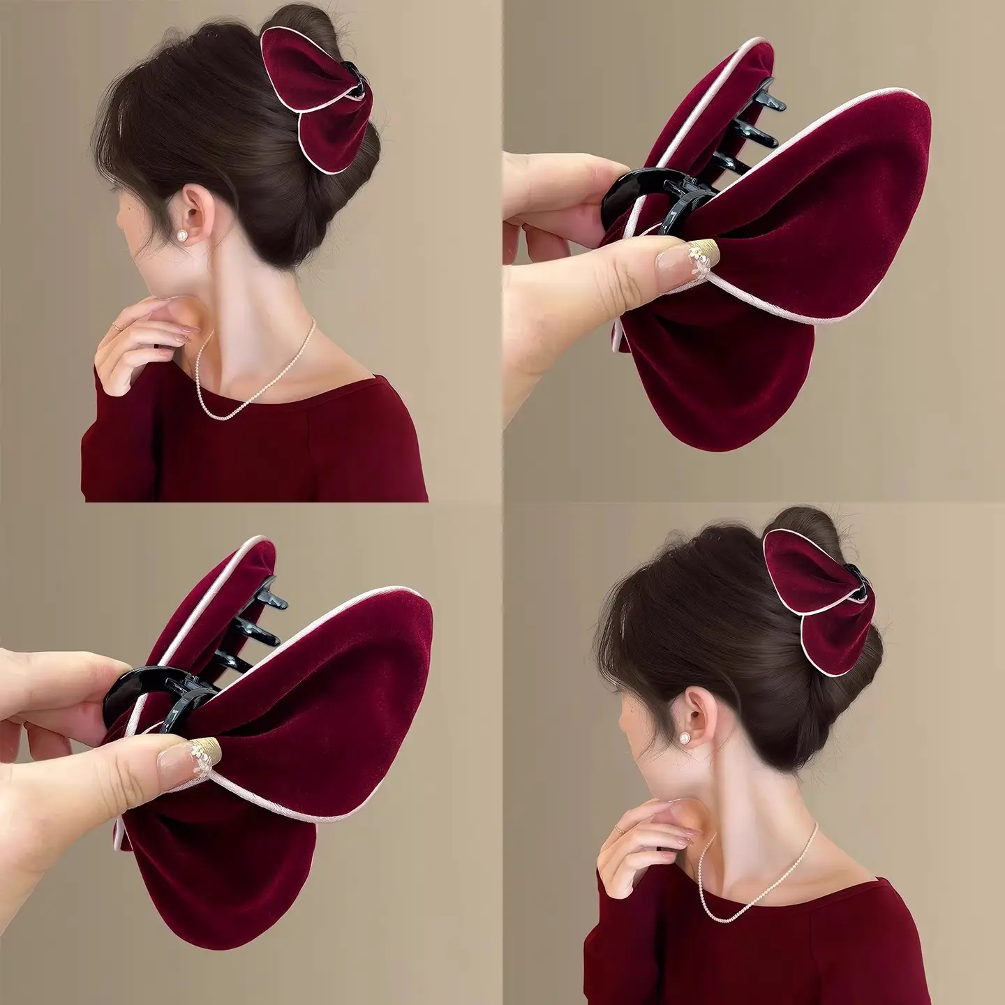 1pc of Elegant Soft Fur Hairpin in French Style for The Winter-Spring New Year - Featuring Soft Velvet Butterfly And Shark-Shaped Hairpins for Women As Gifts.