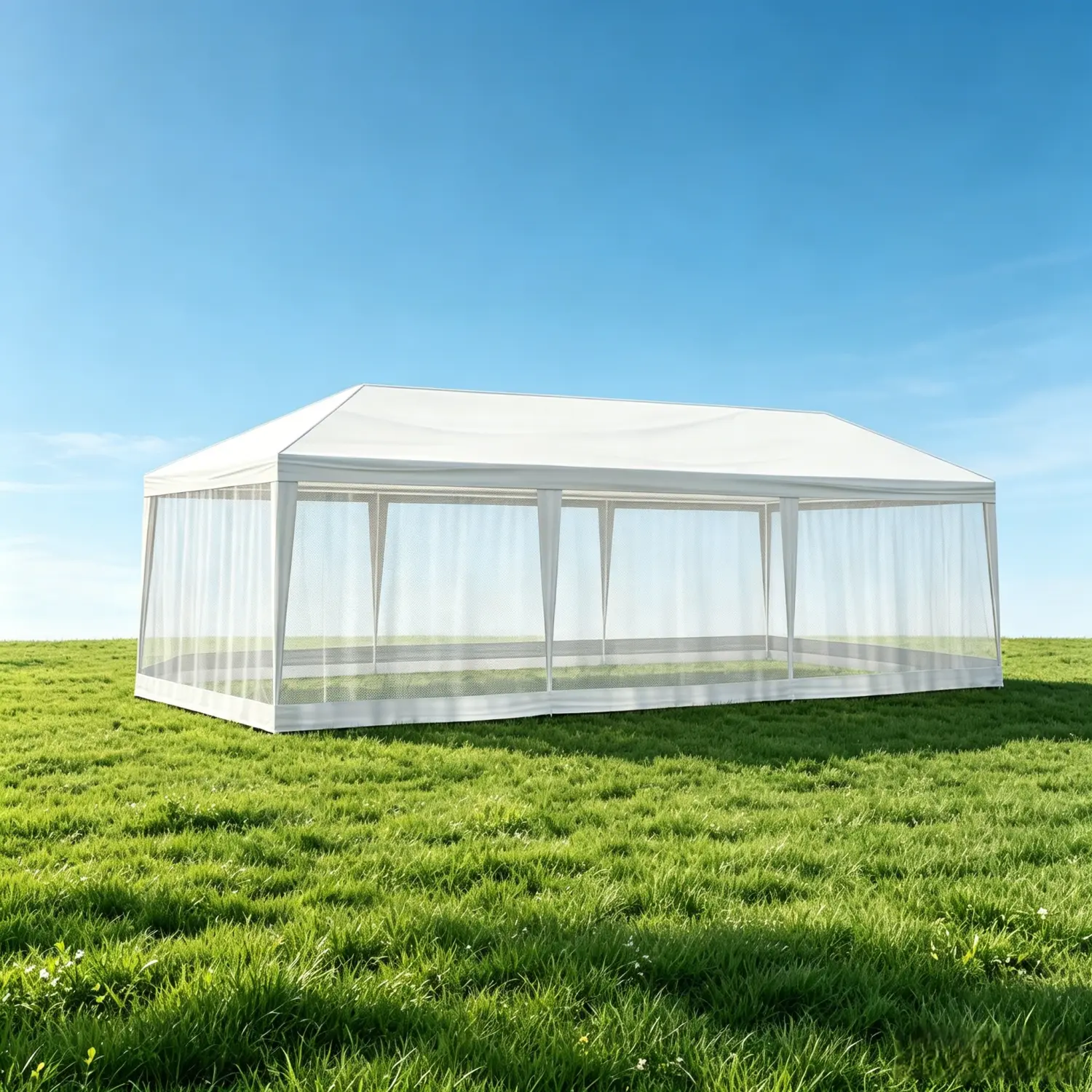 10'X10'/20'/30' Bug Screen Party Tent, Outdoor Canopy Gazebo With Removable Mesh Sidewalls, Summer Vibes, Dealsforyoudays