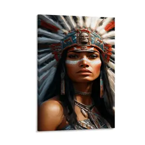 Taino Woman Warrior Poster Vintage Native American Wall Art Home Aesthetic Canvas Wall Art Prints for Wall Decor Room Decor Bedroom Decor Gifts