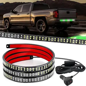 Nilight 48 Inch Truck Tailgate Strobe Light Strip Tail Bar Rear Window Working Lamp Ultra-Bright Double Row 288 LED for Pickup Trailers Construction Vehicles Car SUV, Green White