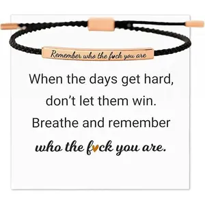 Veliora Gift B Remember Who The F You Are Bracelet Dont Let The Hard Days Win Bracelet Motivational Bracelet for Women Braided String Inspirational Gifts