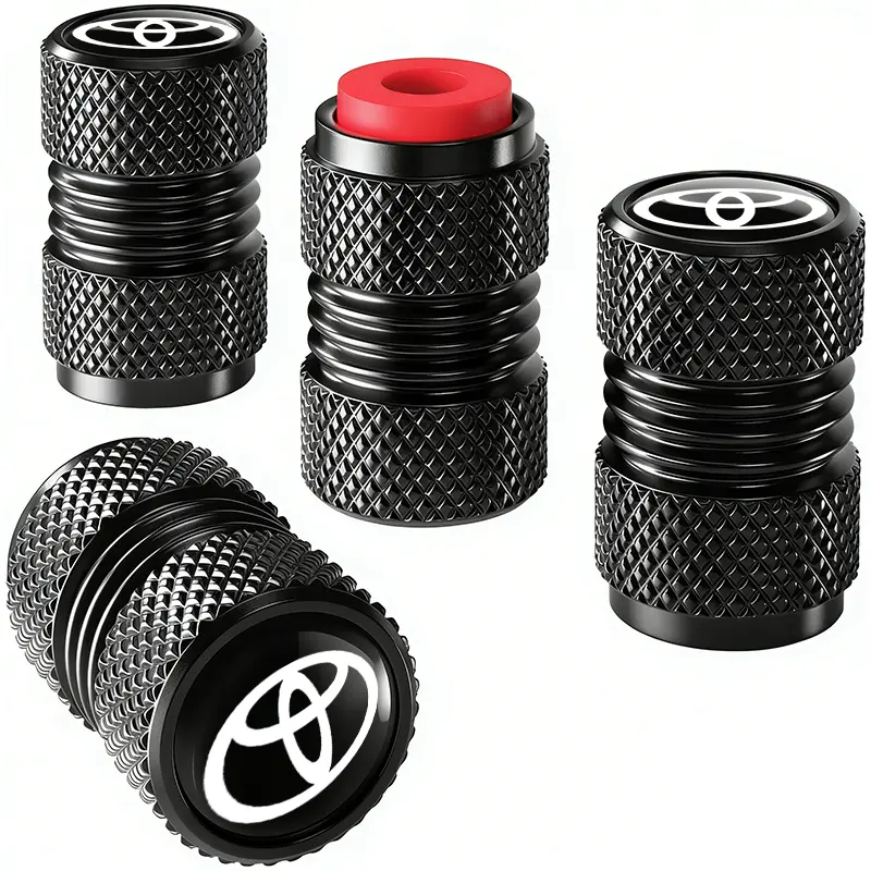 Riley Express 4x Grenade Style Tire Valve Caps - Silver Aluminum For Car Truck Bike