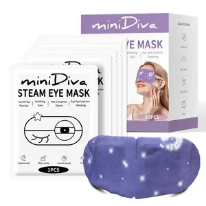 Minidiva Steam Eye Mask for Dry Eyes, 10Pcs Self Heating Spa Warm Eye Mask Relax Sleep Mask, Disposable Heated Eye Mask for Dark Circles Eye Fatigue, Relieve Stress Eye Fatigue (Lavender*3)
