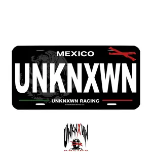 “UNKNXWN” vanity plate- By Unknxwn racing