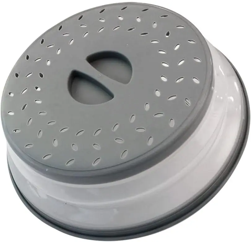 Collapsible Microwave Splatter Cover, Dishwasher-safe, Microwave Plate Cover With Steam Vent，BPA-Free Silicone & Plastic