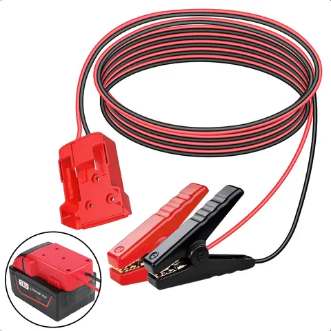【DealsForYouDays】5.4FT 12AWG Jumper Starter,Jumper Cable Clamps for Milwaukee 18V M-18 Battery